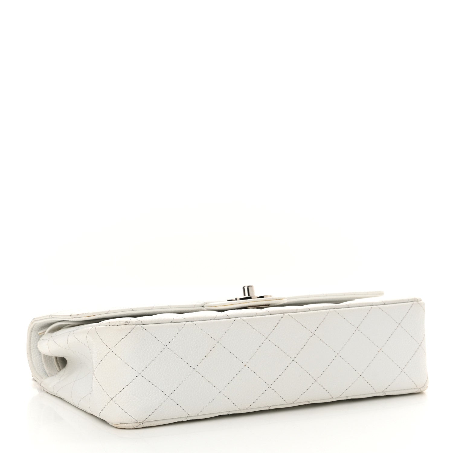 Chanel Caviar Quilted Medium Double Flap Bijoux Chain White 3 of 26