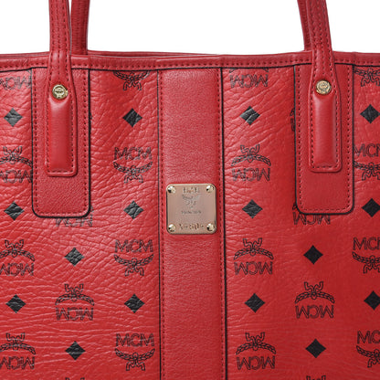 MCM Visetos Medium Liz Reversible Shopper Tote Ruby Red 12 of 20