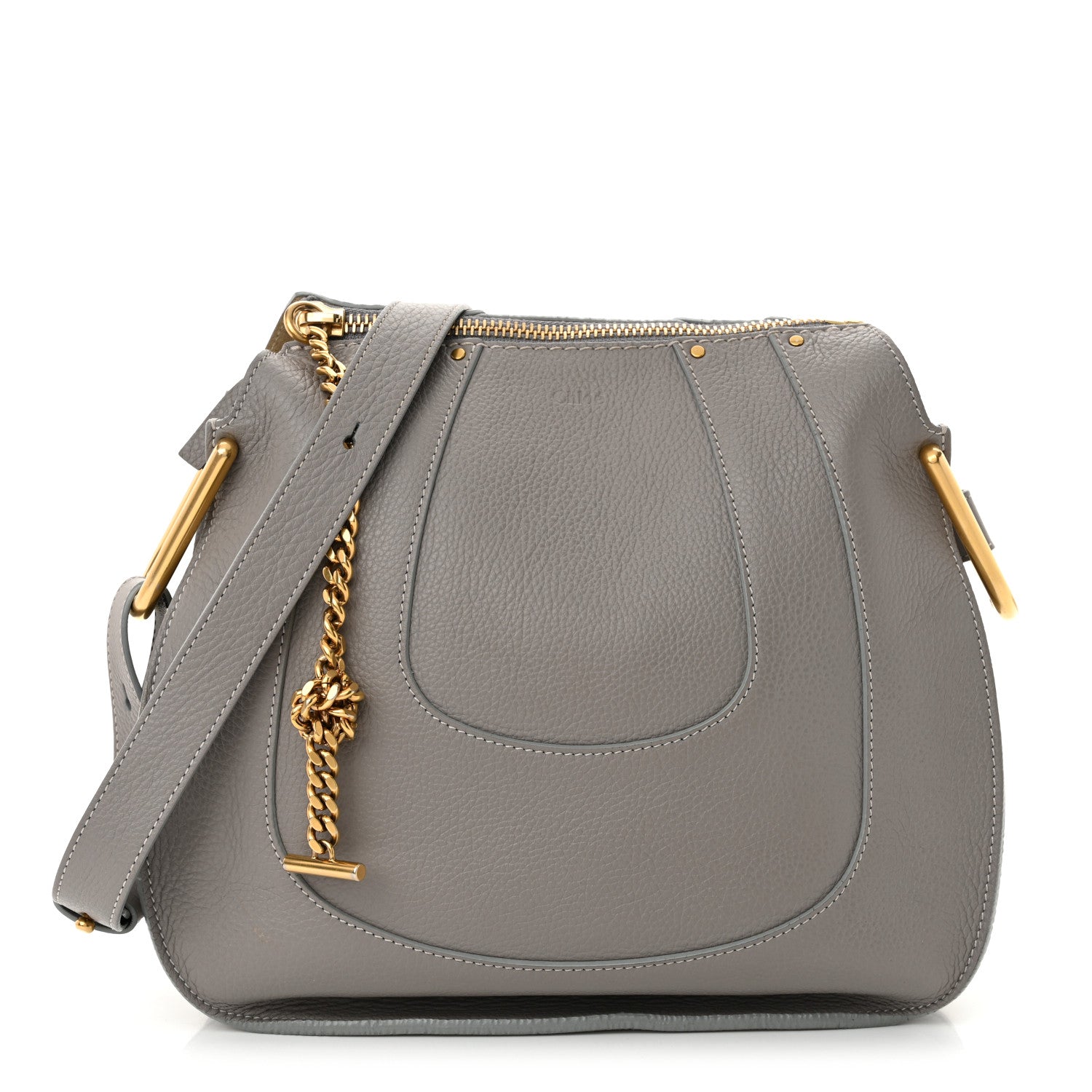 Chloe Grained Calfskin Small Hayley Hobo Cashmere Grey 1 of 12