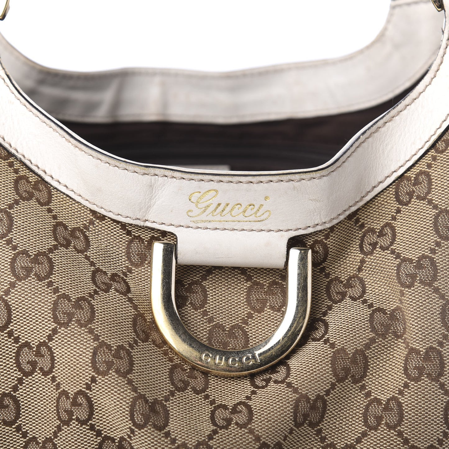 Monogram Large D Gold Ring Hobo Off White