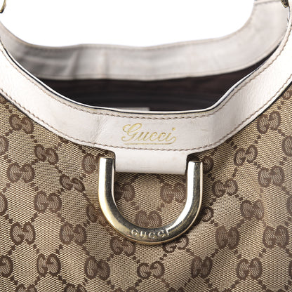 Gucci Monogram Large D Gold Ring Hobo Off White 10 of 12