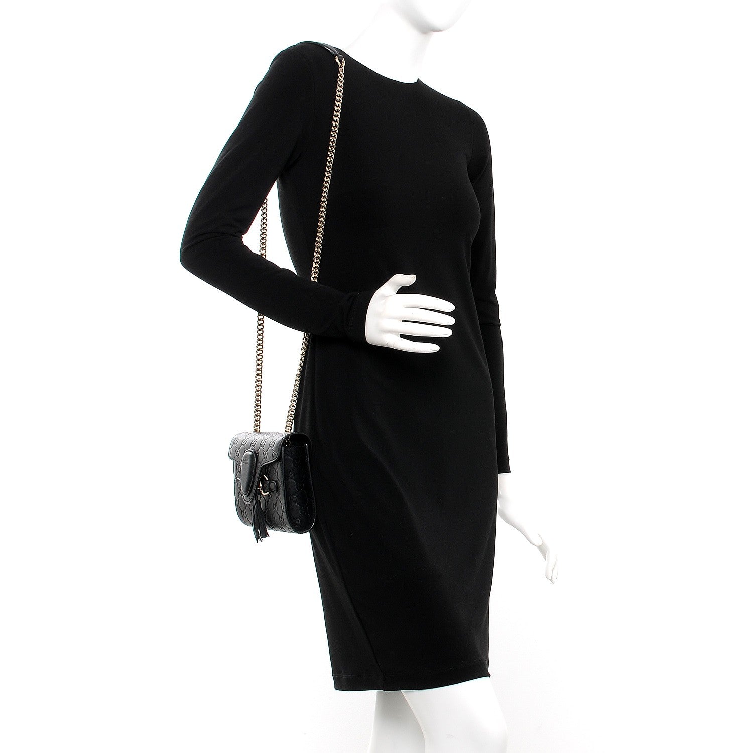 Gucci Guccissima Mini Emily Shoulder Bag Black 2 of 9