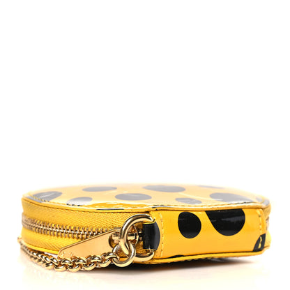 Louis Vuitton Vernis Kusama Infinity Dots Chapeau Coin Purse Yellow 5 of 9