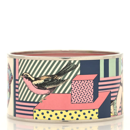 Hermes Enamel Printed Extra Wide Dessous Grand Theatre Nouveau Bangle 3 of 4