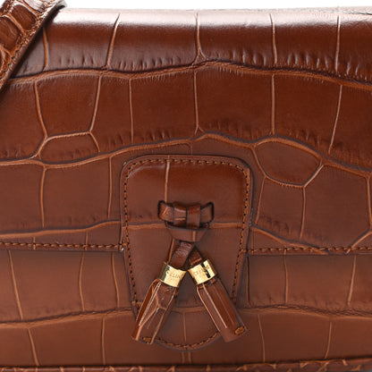 Celine Calfskin Crocodile Embossed Medium Tassel Bag Tan 8 of 11