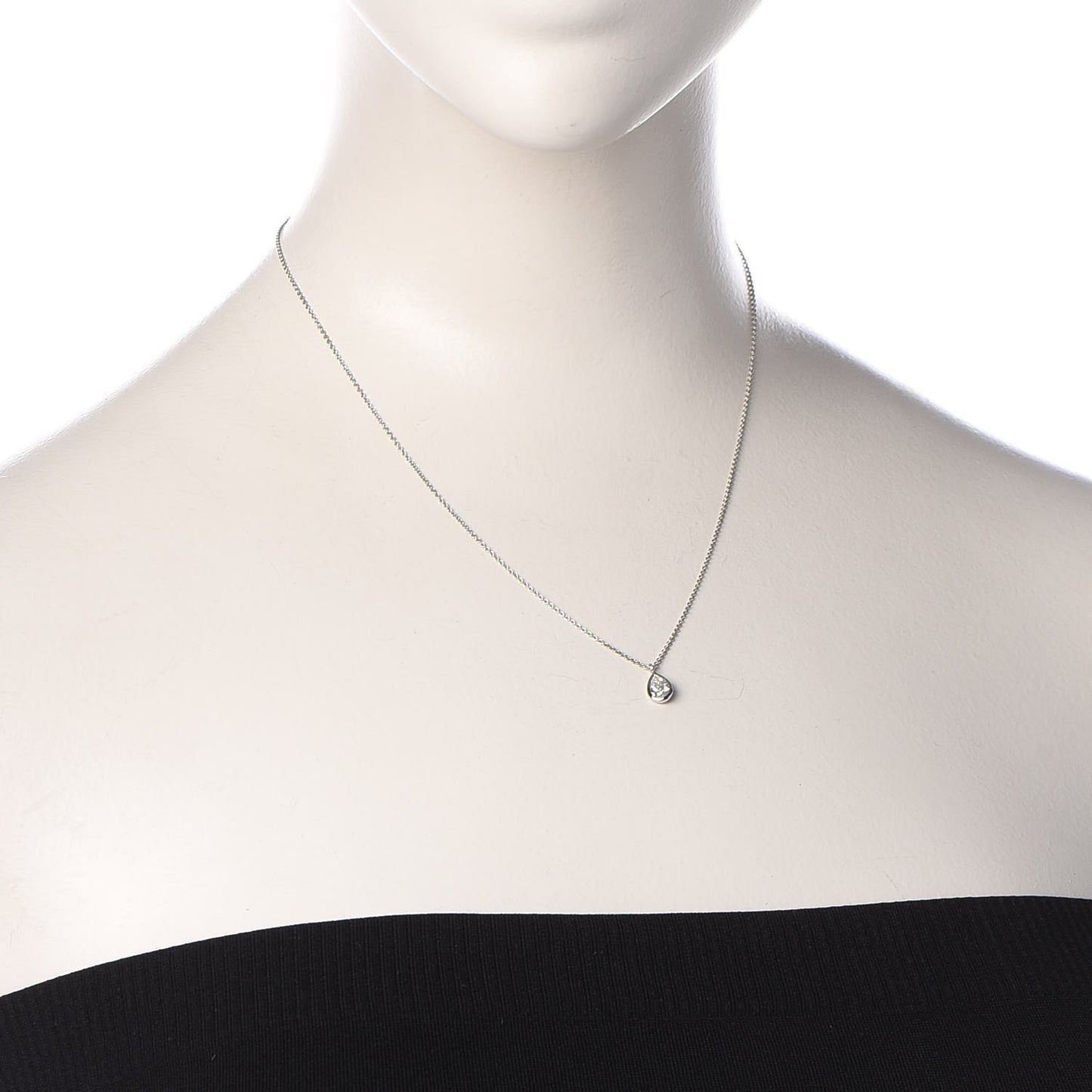 Platinum Diamond .40ct Elsa Peretti Diamonds By The Yard Pear Shape Necklace
