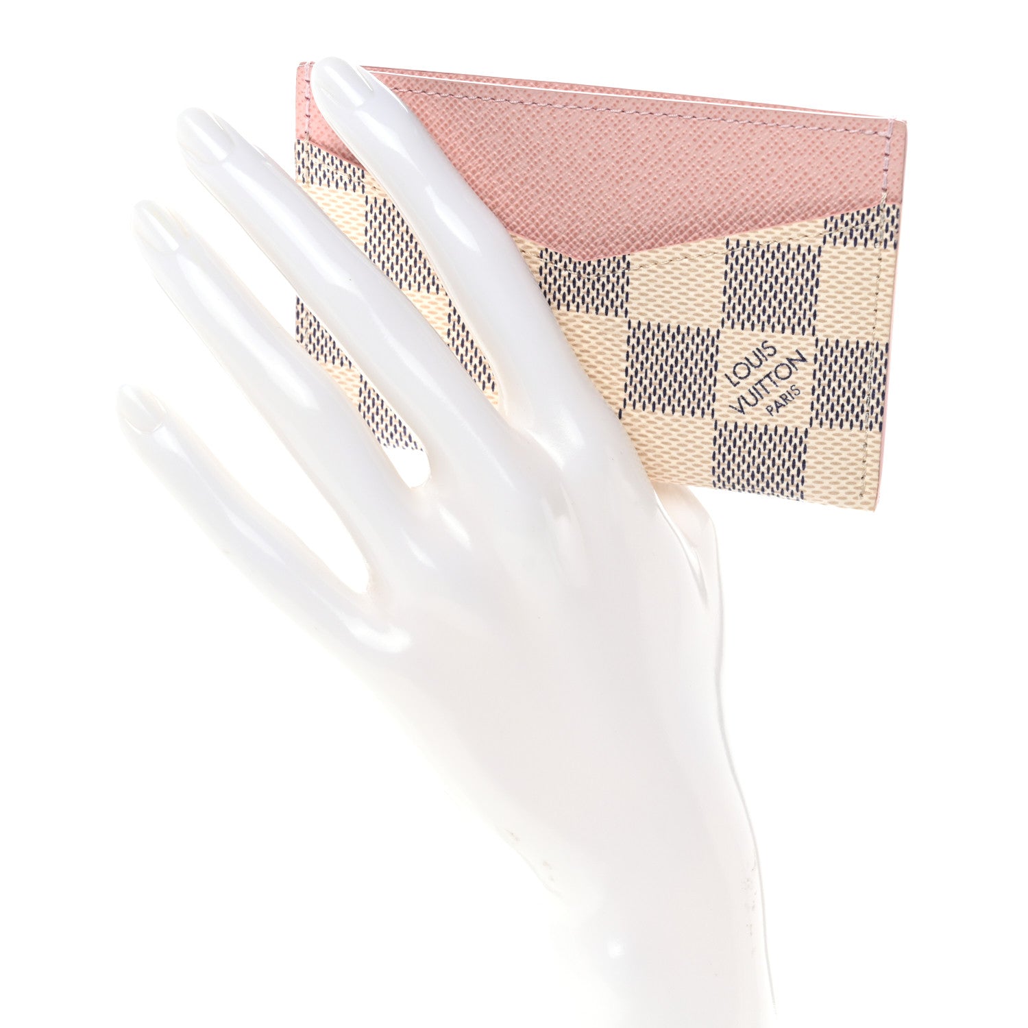 Louis Vuitton Damier Azur Daily Card Holder Rose Ballerine 2 of 7