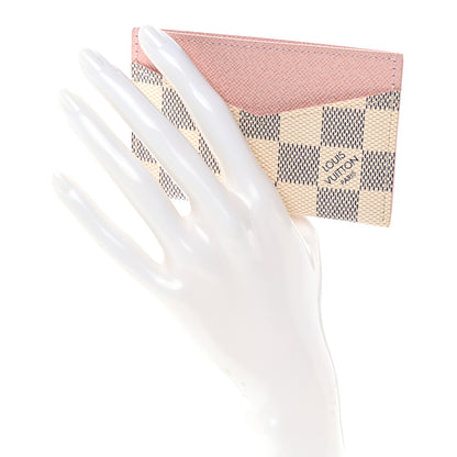 Louis Vuitton Damier Azur Daily Card Holder Rose Ballerine 2 of 7