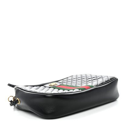 Gucci Calfskin Web Trapuntata Small GG Shoulder Bag Black 4 of 11