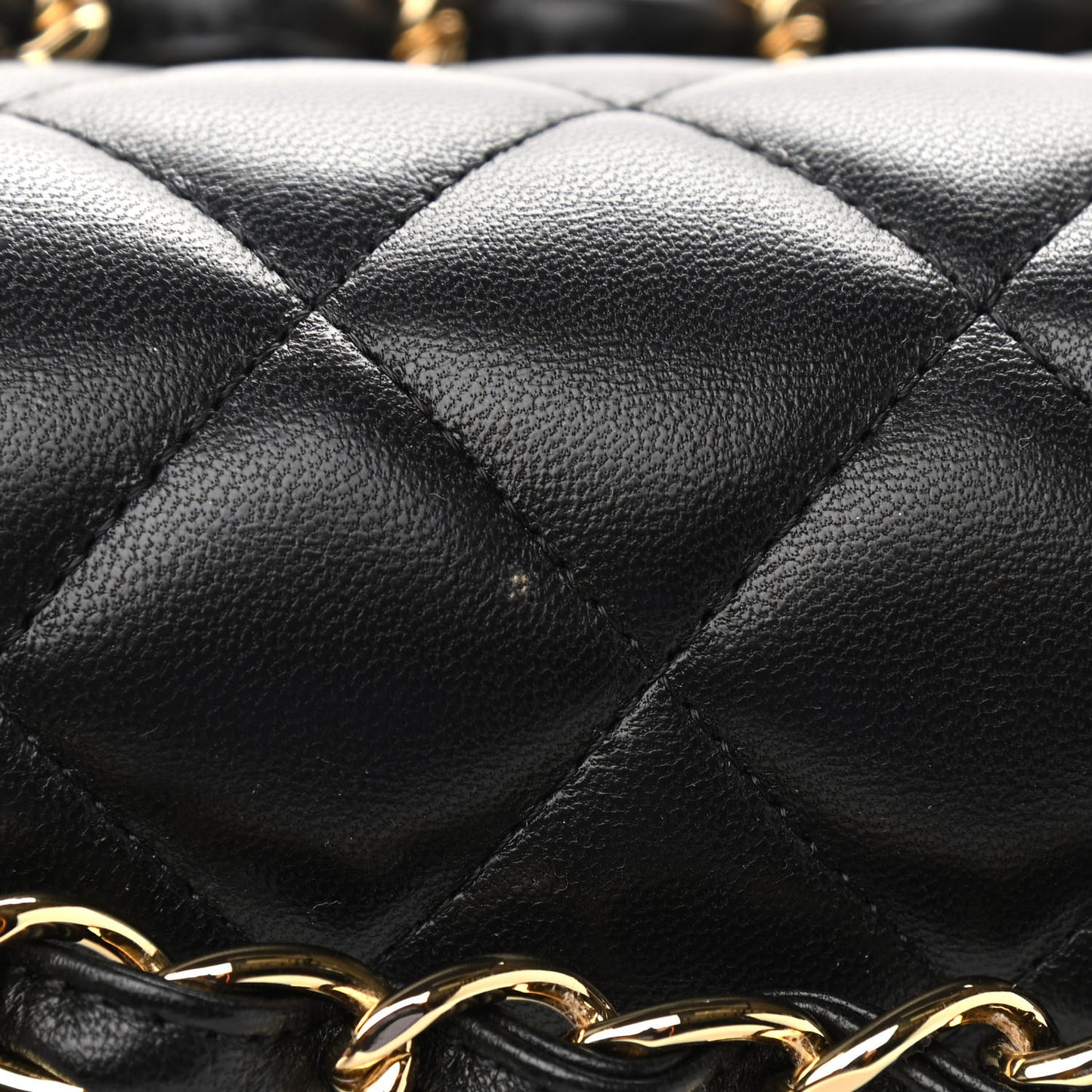 Lambskin Quilted Jumbo Double Flap Black
