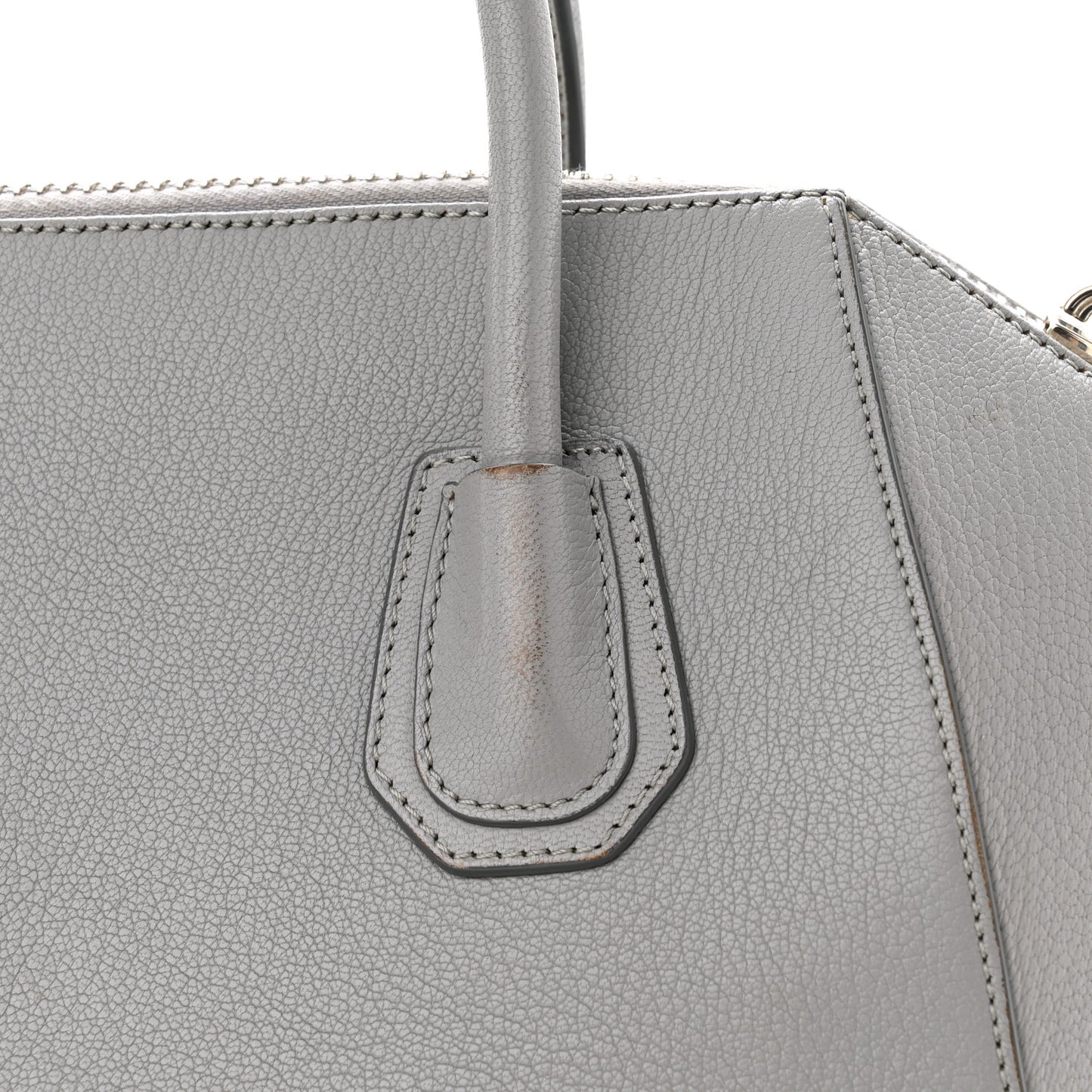 Sugar Goatskin Small Antigona Pearl Grey