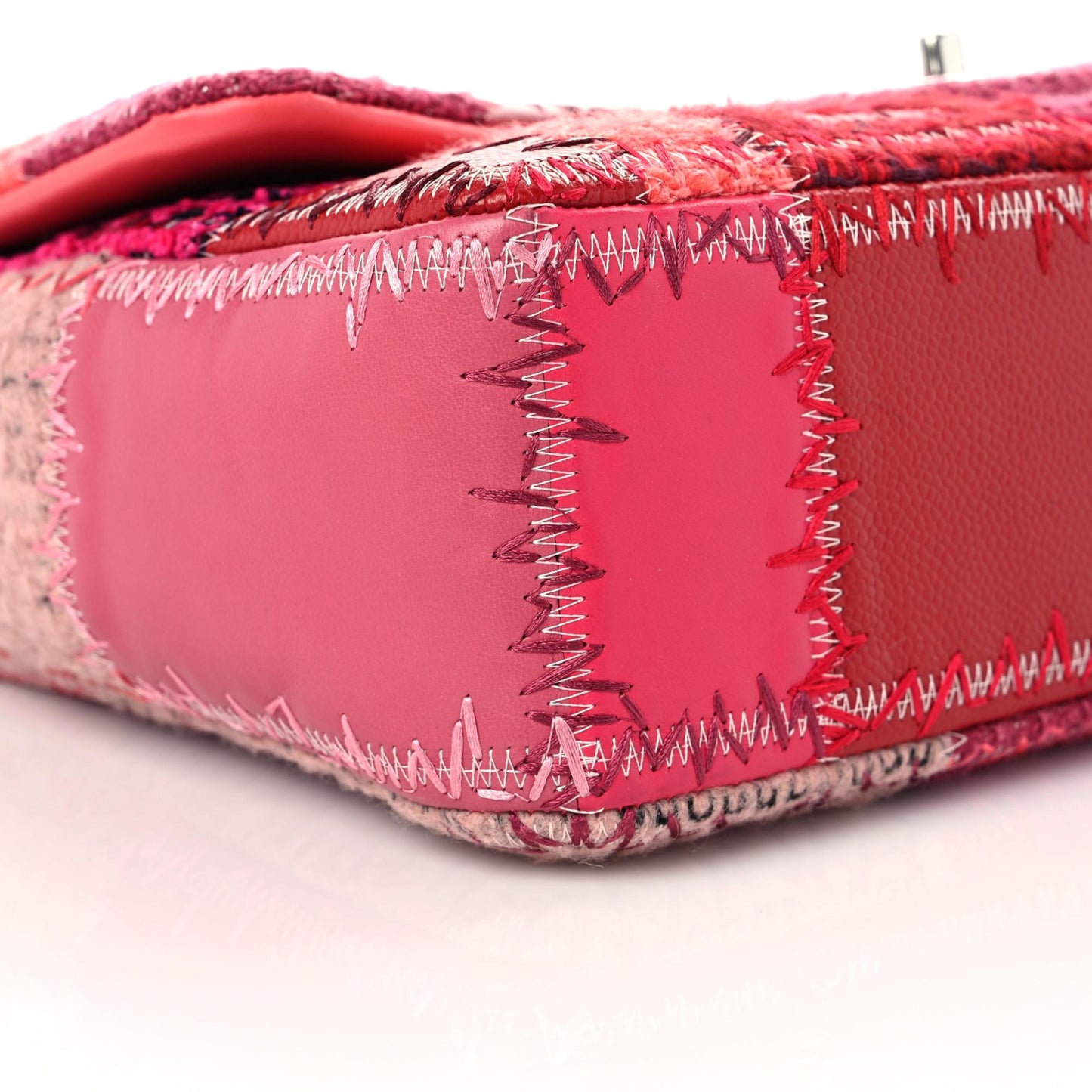 Tweed Patchwork Jumbo Single Flap Pink
