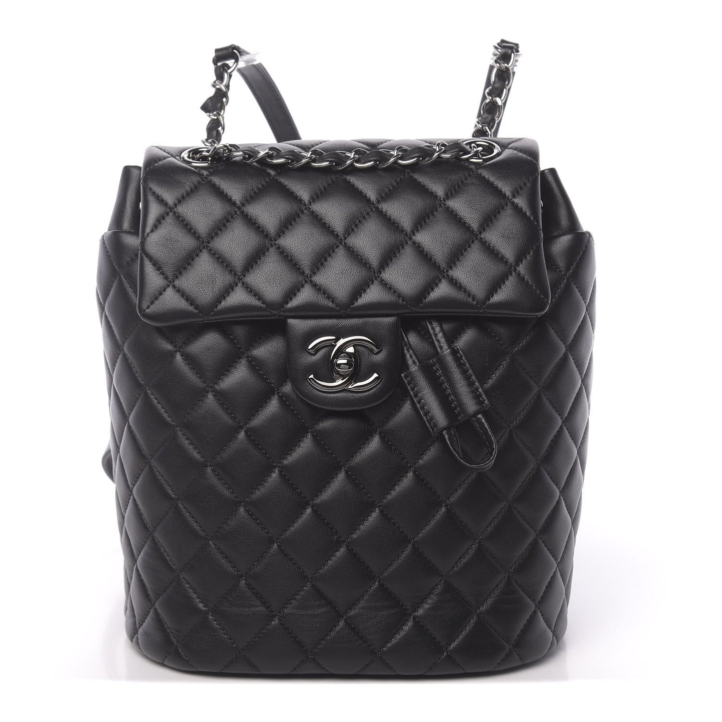 Lambskin Quilted Small Urban Spirit Backpack Black