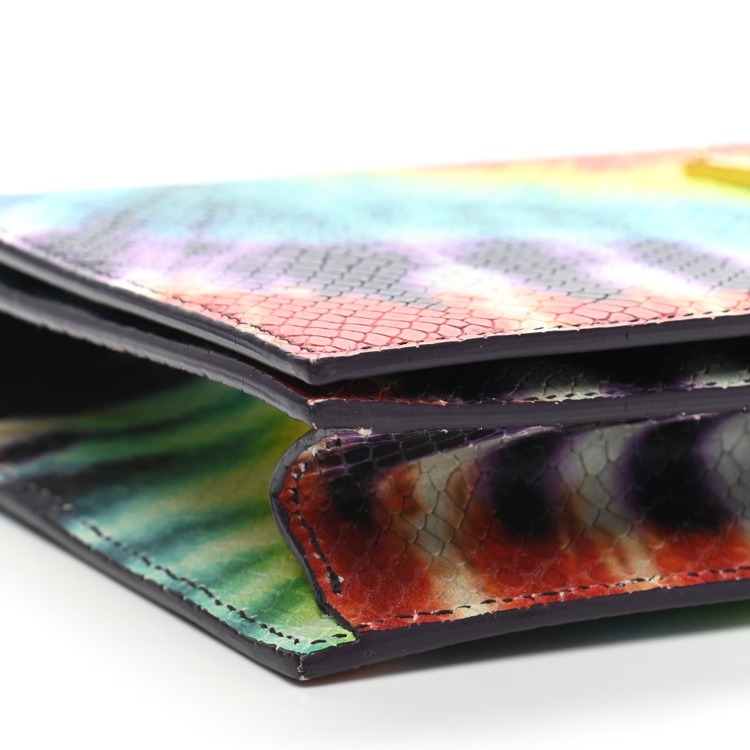 Saint Laurent Calfskin Snake Embossed Tie Dye Classic Kate Monogram Clutch Multicolor 8 of 11