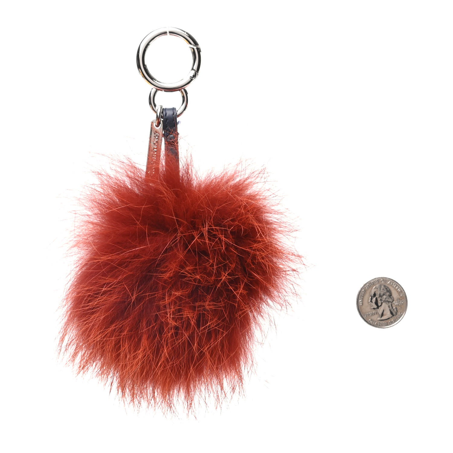 Fendi Fox Mink Rabbit Fur Vitello Dolce Blueminous Monster Bag Bug Charm Rust Turquoise 2 of 3