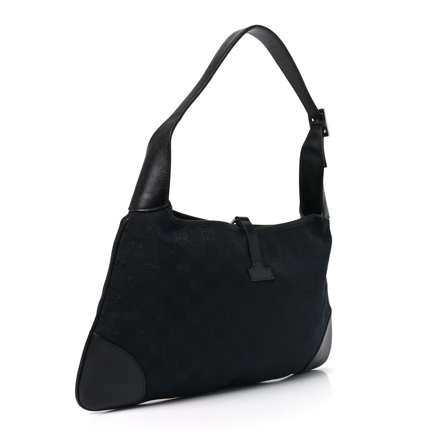 Gucci Monogram Lobster Clasp Jackie O Hobo Black 2 of 10