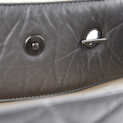 Chanel Metallic Aged Calfskin Quilted Reissue 2.55 Tote Dark Grey 12 of 15