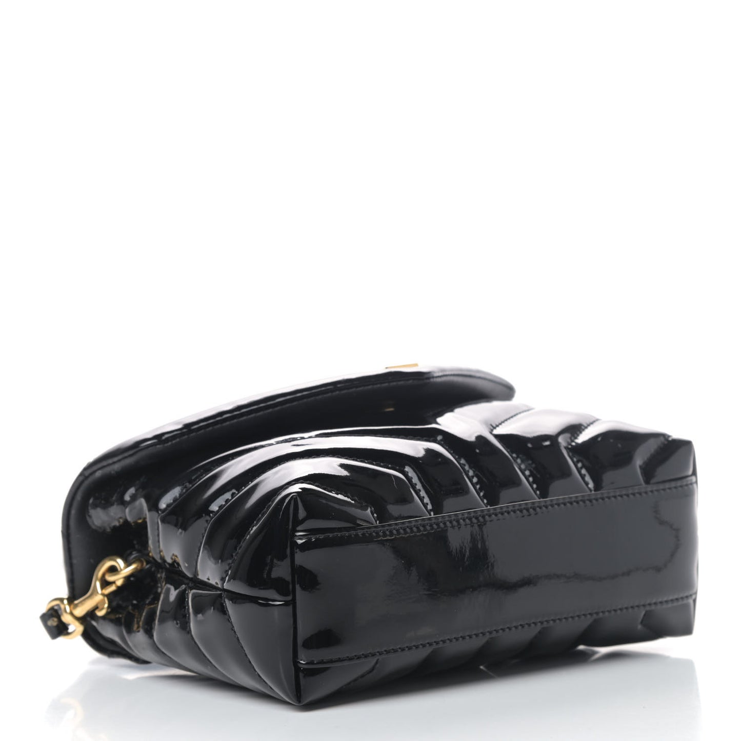 Patent Y Quilted Monogram Toy Loulou Crossbody Bag Black