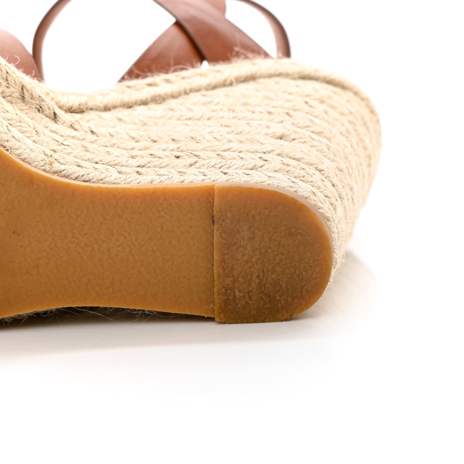 Saint Laurent Calfskin 85 Platform Espadrille Wedge Sandals 38 Brown 13 of 17
