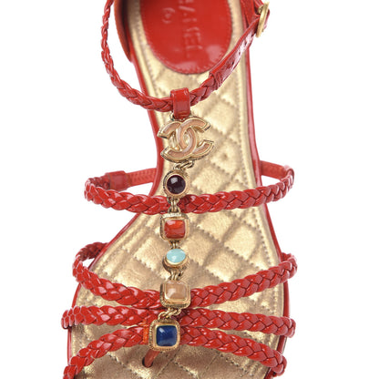 Chanel Patent Rope CC Sandal 36.5 Red 7 of 9