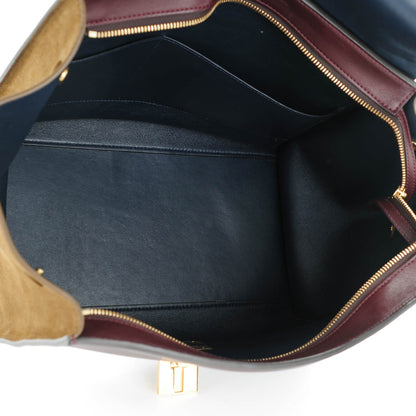 Celine Smooth Calfskin Suede Medium Tri-Color Trapeze Burgundy 6 of 7