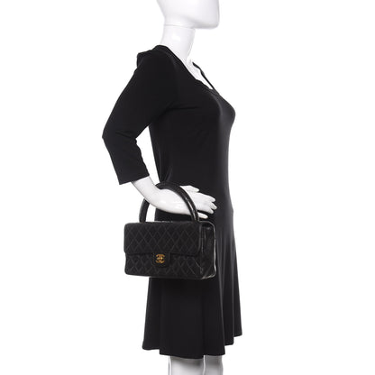 Chanel Lambskin Quilted Medium Rectangular Kelly Flap Bag Black 2 of 15
