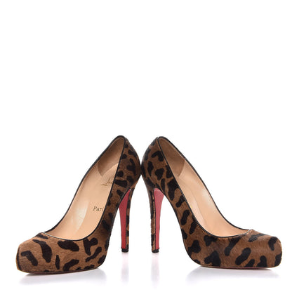 Christian Louboutin Pony Hair Leopard Print Platform Pumps 39 5 of 10