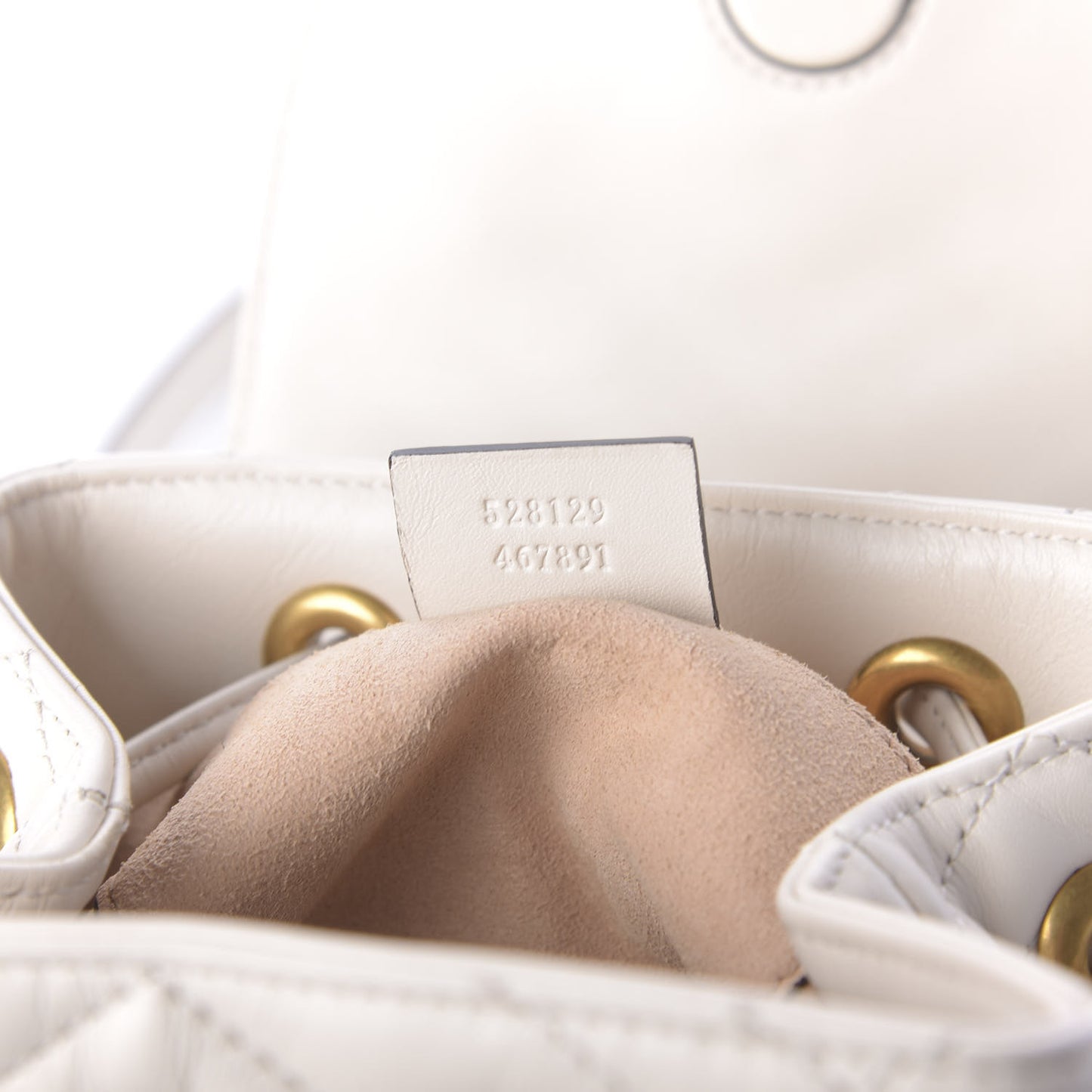 Calfskin Matelasse GG Marmont Flap Backpack White