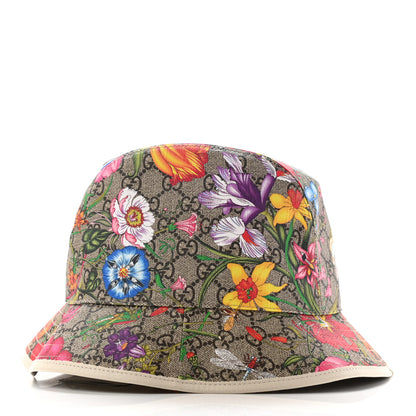 Gucci GG Supreme Monogram Flora Fedora Hat M White 5 of 10