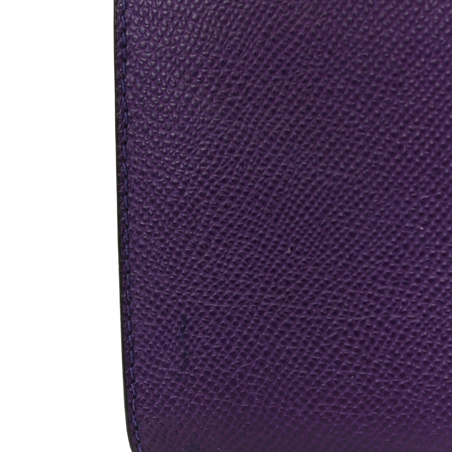 Grained Calfskin Large Trotteur Multifunction Flap Wallet Purple