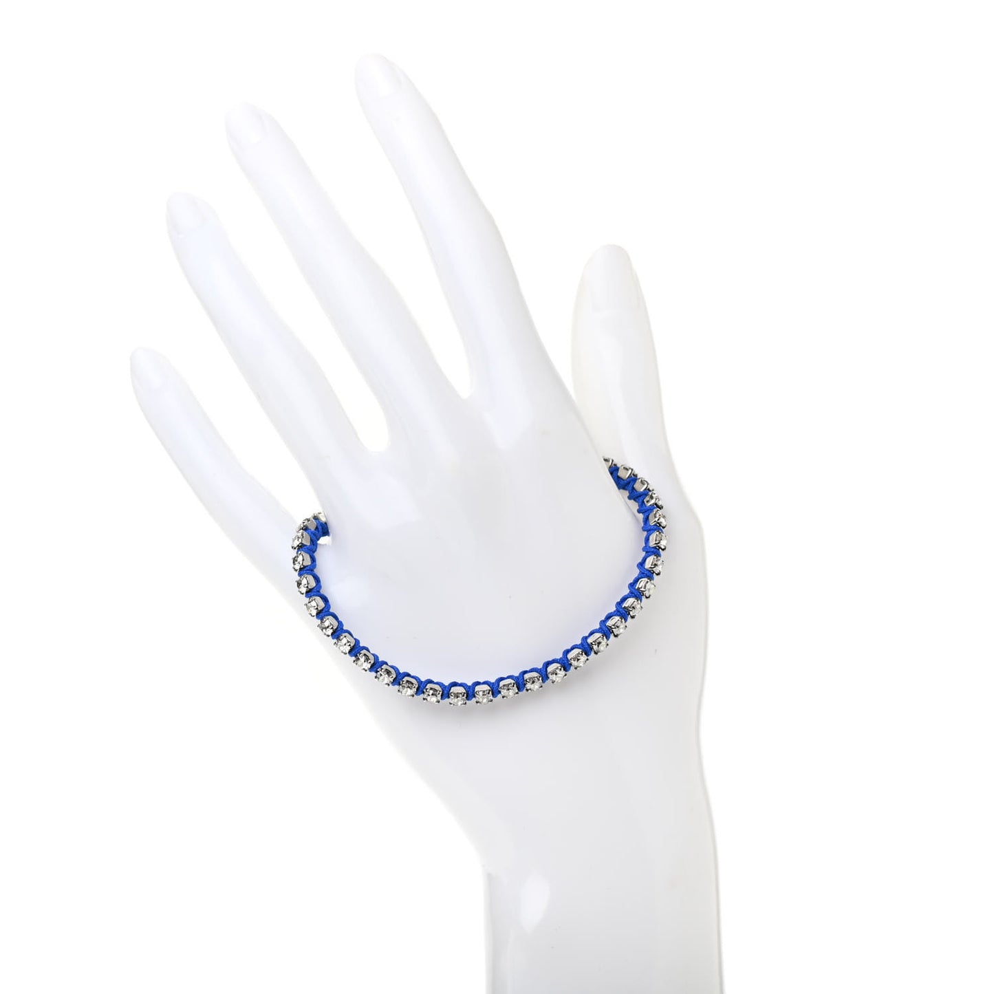 Technical Fabric Crystal Rope Bracelet Blue