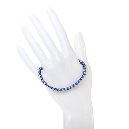 Christian Dior Technical Fabric Crystal Rope Bracelet Blue 2 of 4