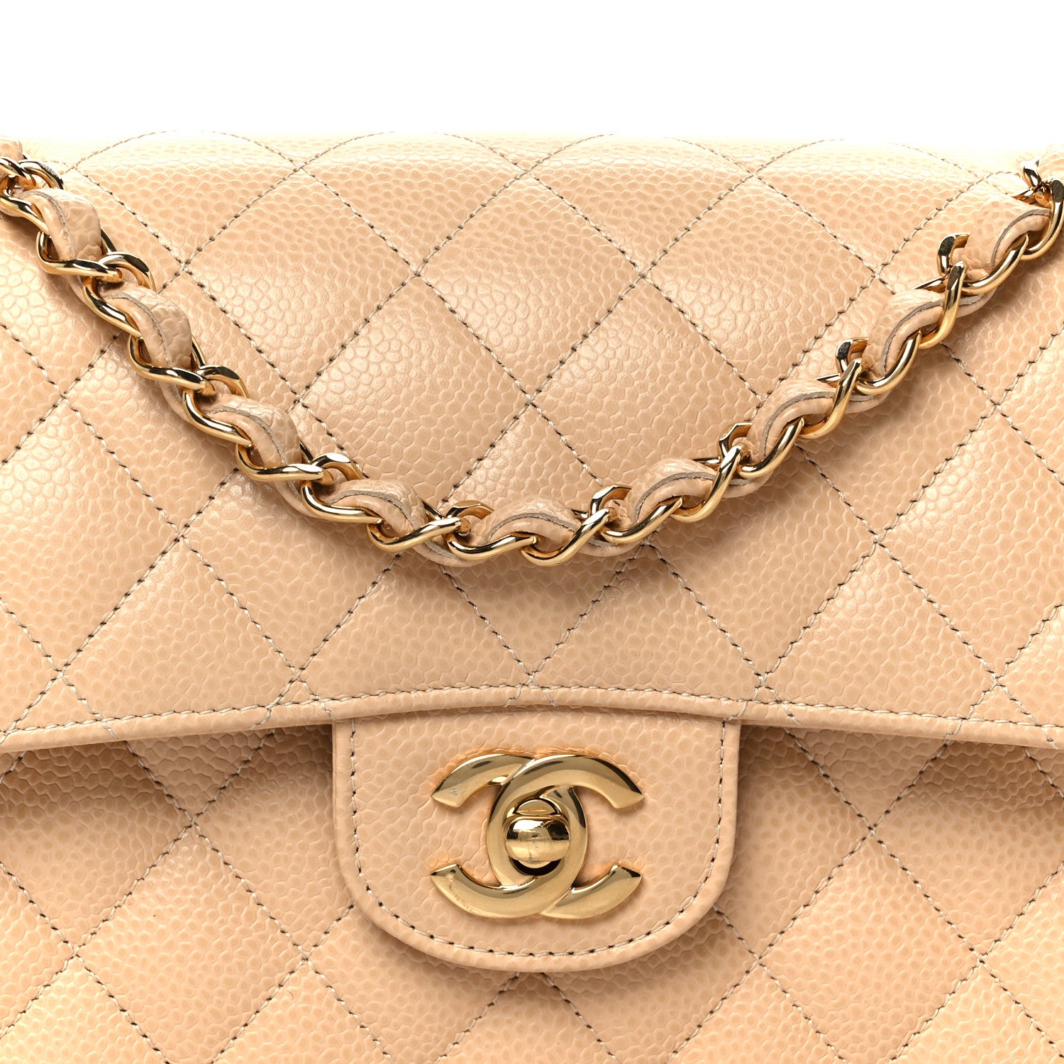 Chanel Caviar Quilted Small Double Flap Beige 9 of 12