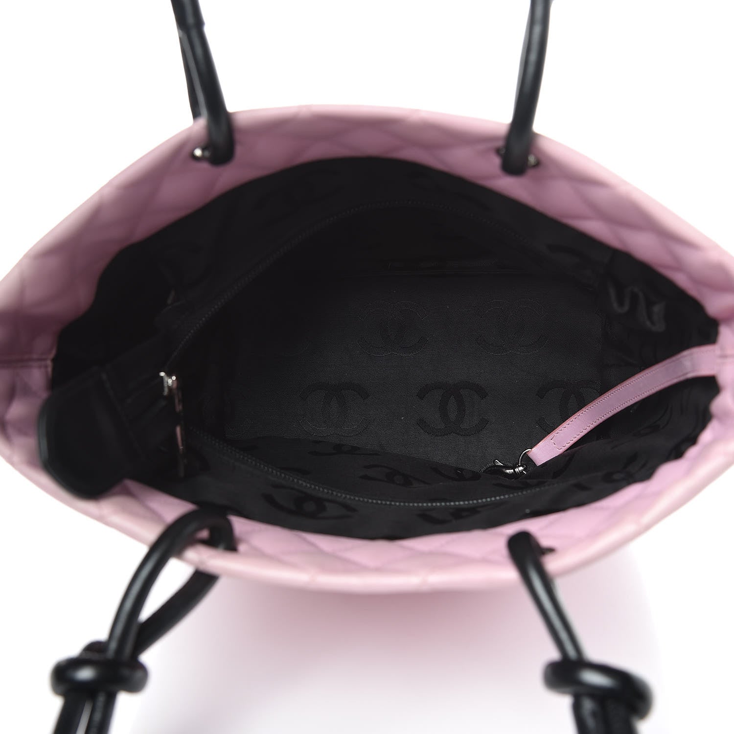 Chanel Calfskin Quilted Medium Cambon Tote Pink Black 5 of 13