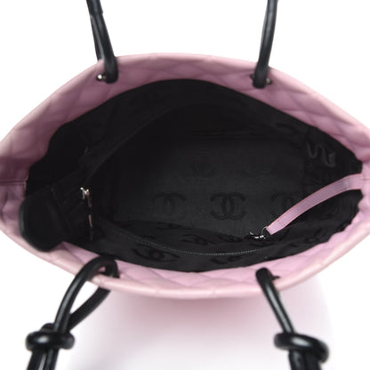 Chanel Calfskin Quilted Medium Cambon Tote Pink Black 5 of 13