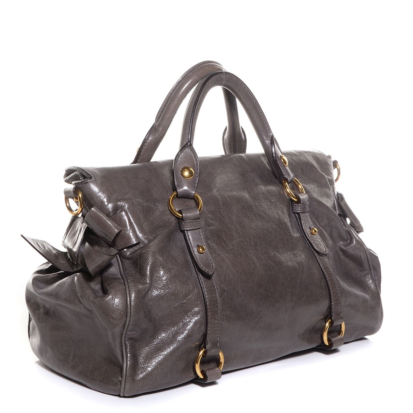 Vitello Lux Medium Bow Bag Fumo