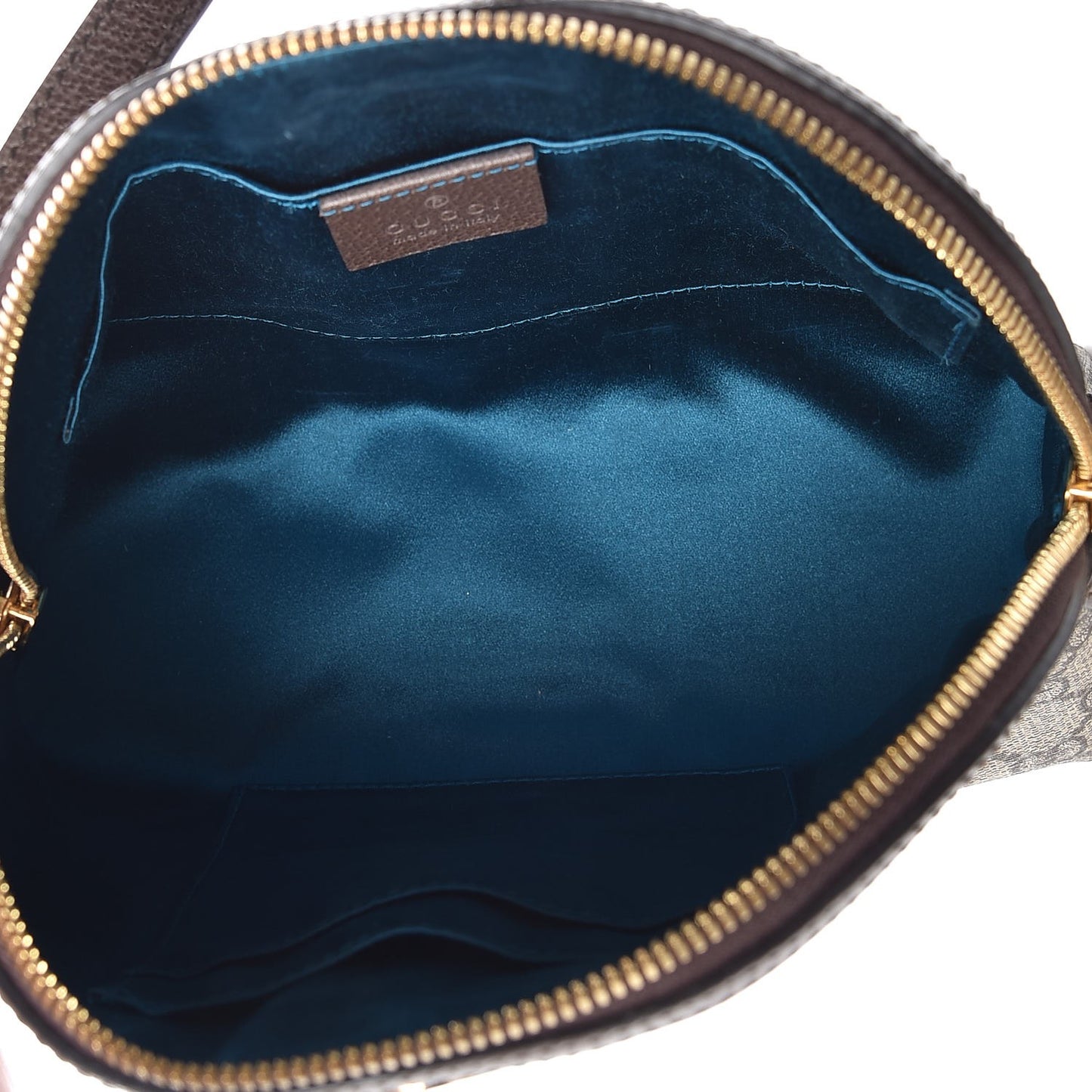 GG Supreme Monogram Textured Dollar Calfskin Web Small Ophidia Dome Shoulder Bag Beige Ebony New Acero