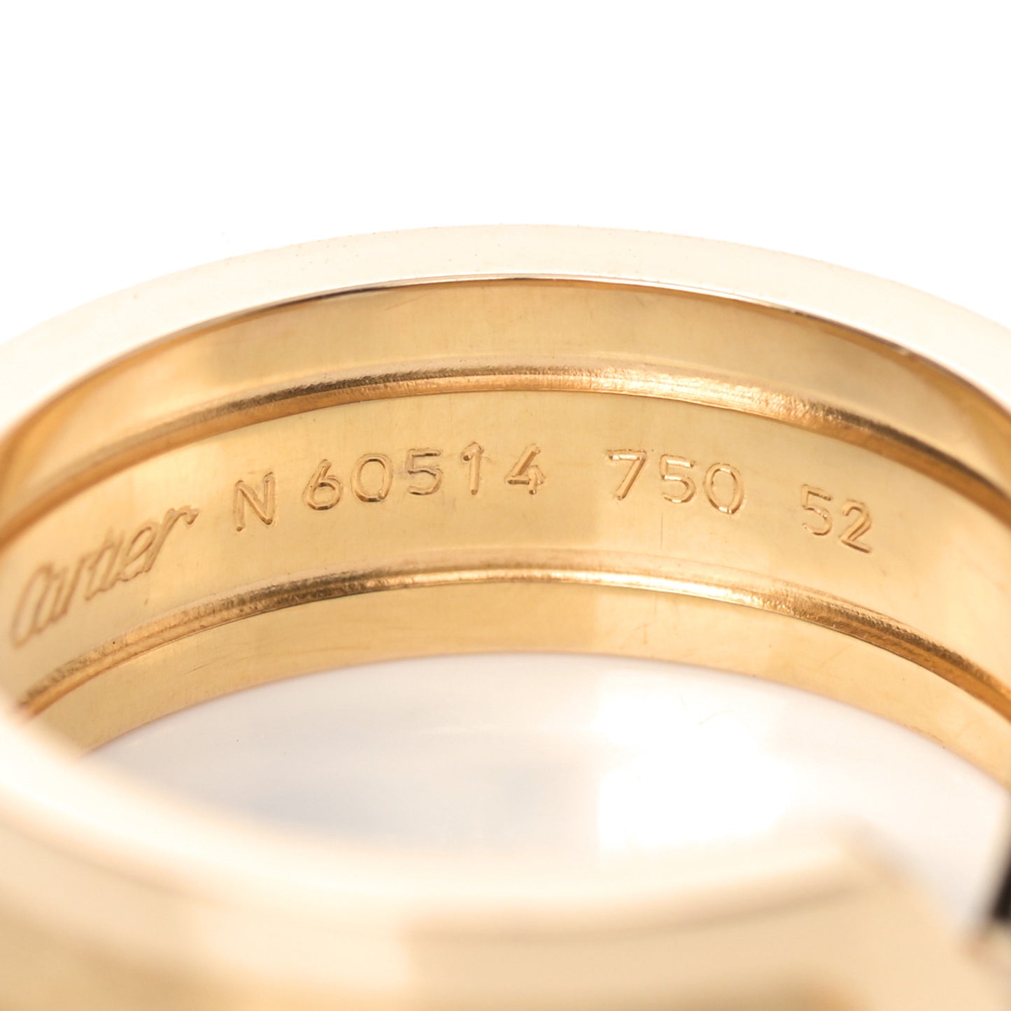 18K Yellow Gold 6.5mm C De Cartier Ring 52 6