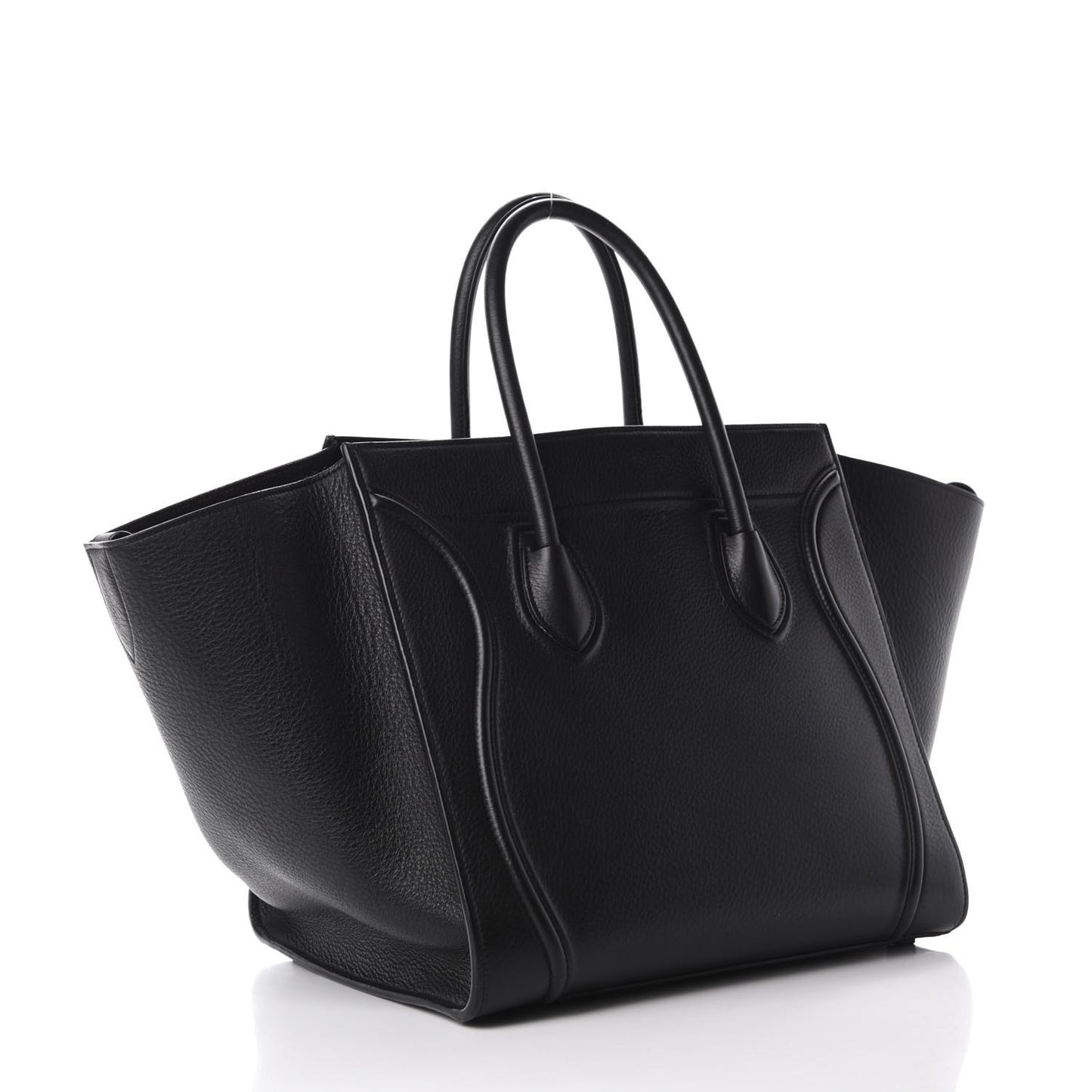 Grained Calfskin Medium Phantom Luggage Black