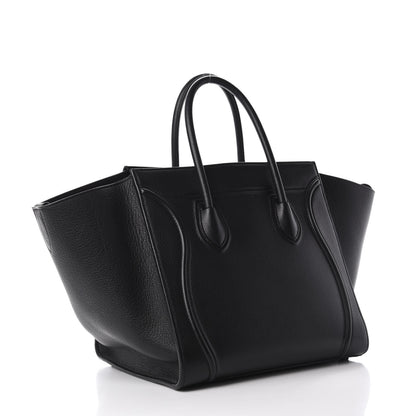 Celine Grained Calfskin Medium Phantom Luggage Black 2 of 8
