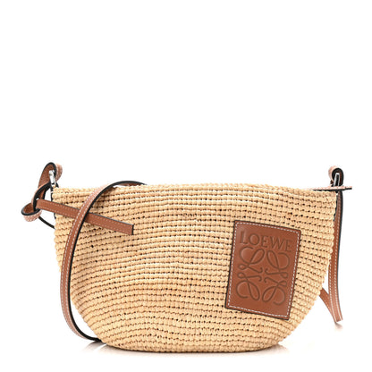 Loewe Calfskin Raffia Paulas Ibiza Pochette Bag Natural Tan 1 of 10