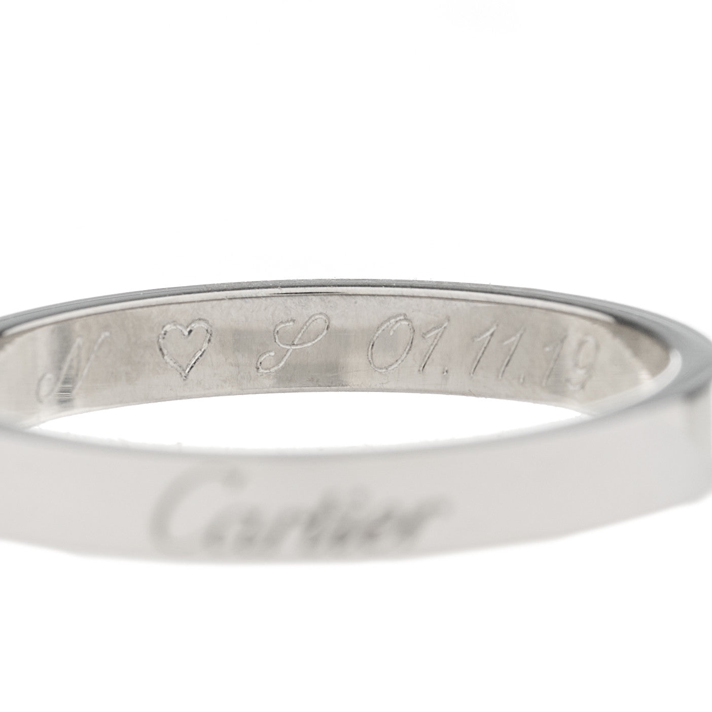 Platinum 3mm C De Cartier Wedding Band Ring 61 9.5