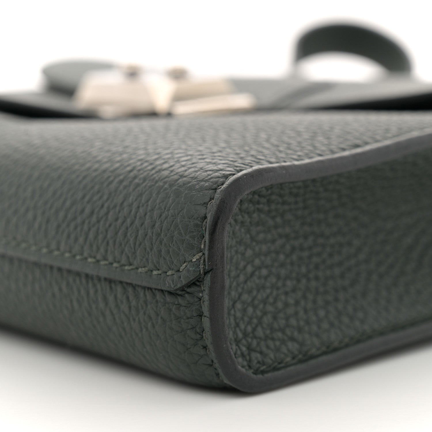 Hermes Togo Laque Sac A Depeches 21 Messenger Bag Vert Fonce Bleu Saphir 10 of 10