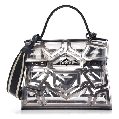 Delvaux Vinyl Gladiator Tempete Satchel Antique Silver Gold 1 of 8