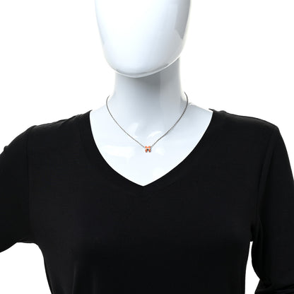 Hermes Lacquered Palladium Mini Pop H Pendant Necklace Orange 2 of 6