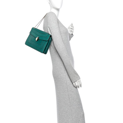 Bulgari Calfskin Serpenti Forever Shoulder Bag Emerald Green 2 of 12
