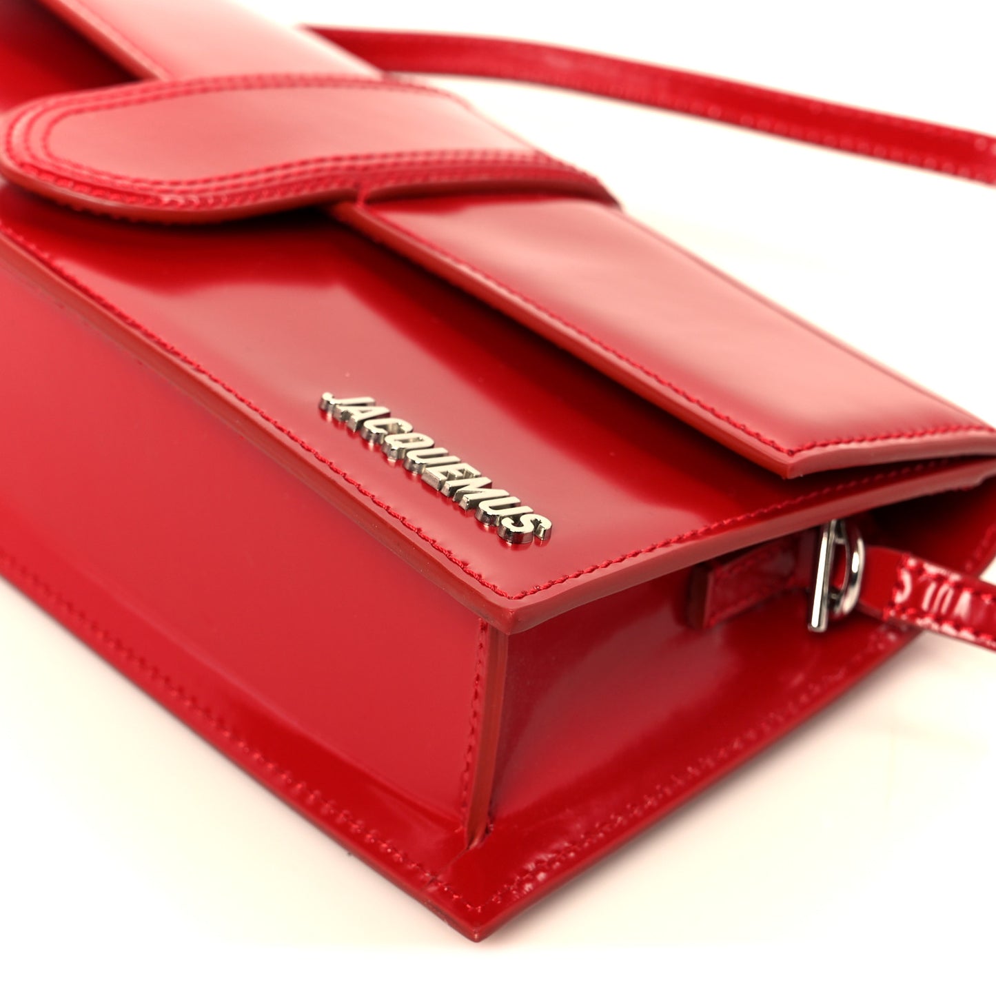 Glazed Calfskin Le Bambino Long Red