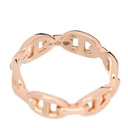 Hermes 18K Rose Gold PM Chaine d'Ancre Enchainee Ring 54 6.75 5 of 7