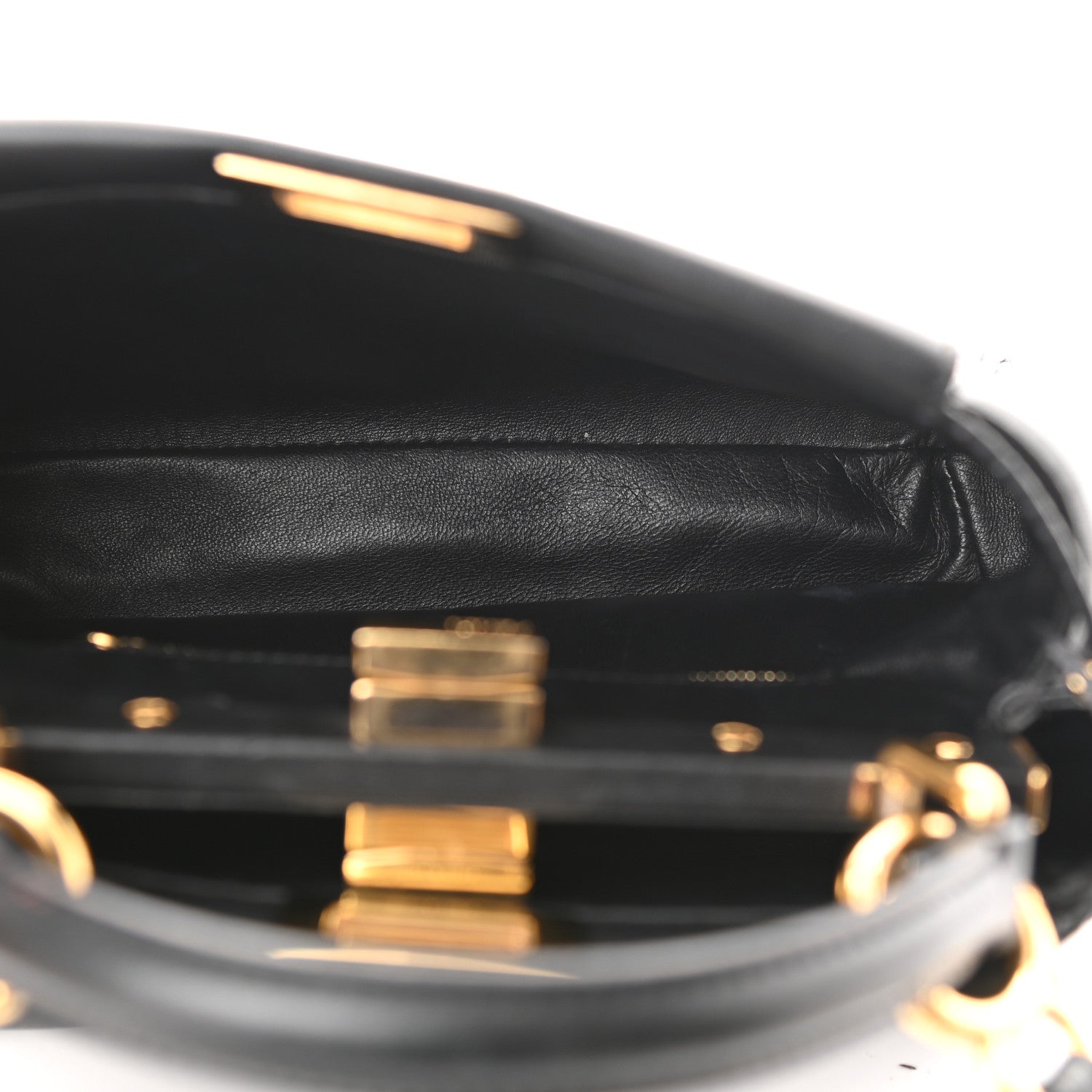Fendi Nappa Mini Peekaboo Iconic Satchel Black 5 of 14