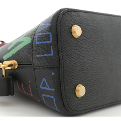 Balenciaga Signature Grained Calfskin Graffiti S Ville Top Handle Bag Black Multicolor 8 of 10